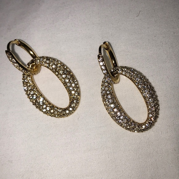 Nadri Jewelry - NADRI Gold Rhinestone Link Earrings